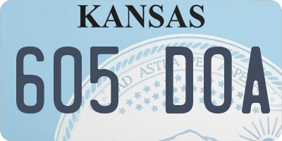 KS license plate 605DOA