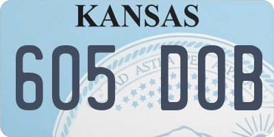 KS license plate 605DOB
