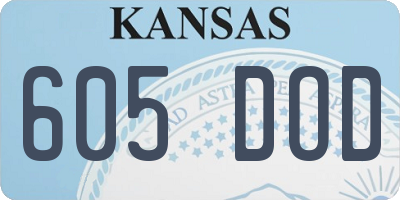 KS license plate 605DOD