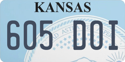 KS license plate 605DOI