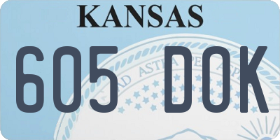 KS license plate 605DOK