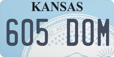 KS license plate 605DOM