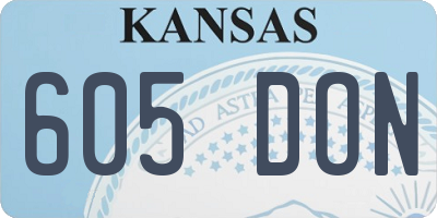 KS license plate 605DON