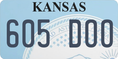 KS license plate 605DOO