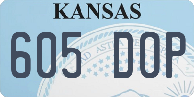 KS license plate 605DOP