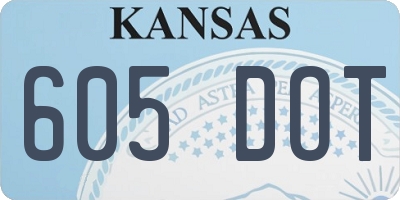KS license plate 605DOT