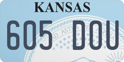 KS license plate 605DOU