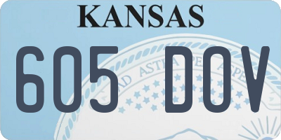 KS license plate 605DOV