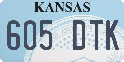 KS license plate 605DTK
