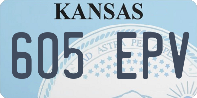 KS license plate 605EPV