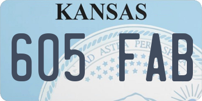 KS license plate 605FAB