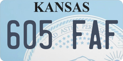 KS license plate 605FAF