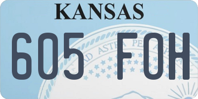 KS license plate 605FOH