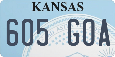 KS license plate 605GOA