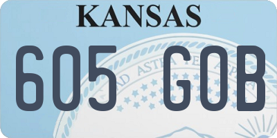 KS license plate 605GOB