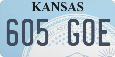 KS license plate 605GOE