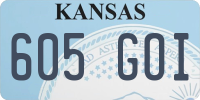 KS license plate 605GOI