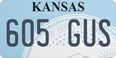 KS license plate 605GUS