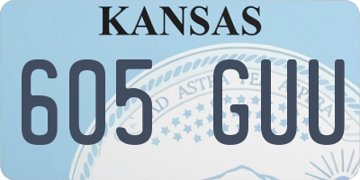 KS license plate 605GUU