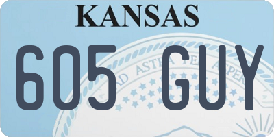 KS license plate 605GUY