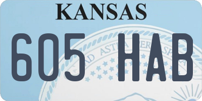 KS license plate 605HAB
