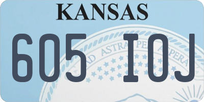 KS license plate 605IOJ