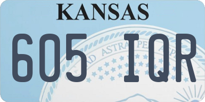 KS license plate 605IQR