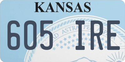 KS license plate 605IRE
