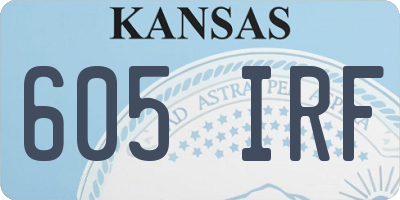 KS license plate 605IRF