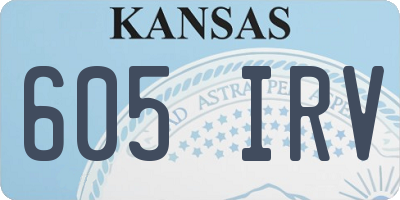 KS license plate 605IRV