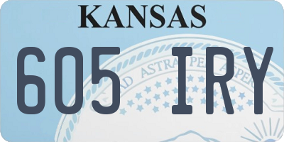 KS license plate 605IRY