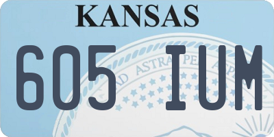 KS license plate 605IUM