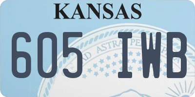 KS license plate 605IWB