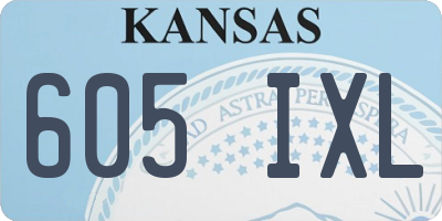 KS license plate 605IXL