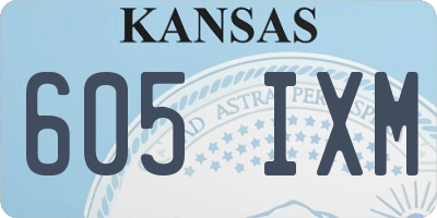 KS license plate 605IXM