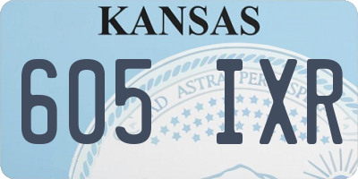 KS license plate 605IXR