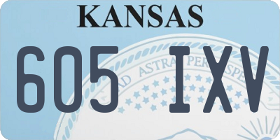 KS license plate 605IXV