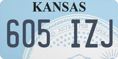 KS license plate 605IZJ