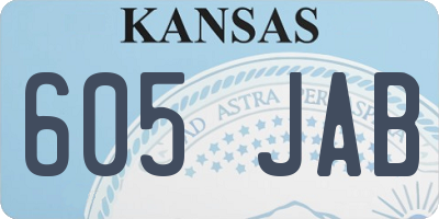 KS license plate 605JAB