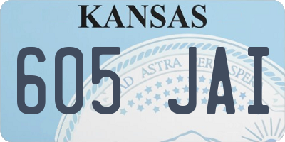 KS license plate 605JAI