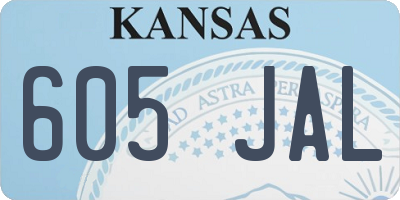 KS license plate 605JAL