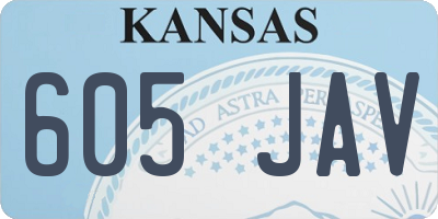 KS license plate 605JAV