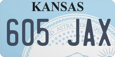 KS license plate 605JAX