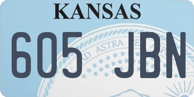 KS license plate 605JBN