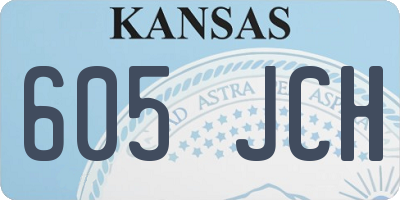 KS license plate 605JCH