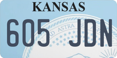 KS license plate 605JDN