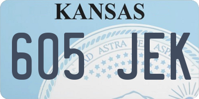 KS license plate 605JEK