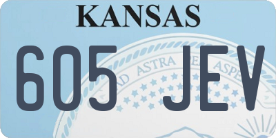 KS license plate 605JEV