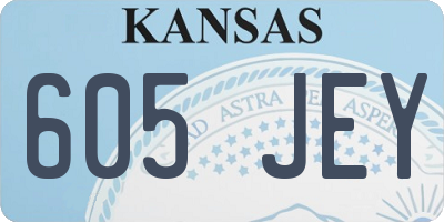 KS license plate 605JEY