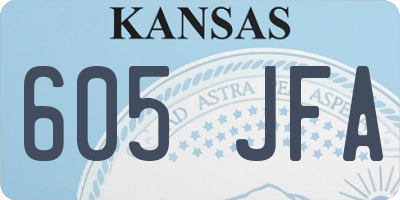 KS license plate 605JFA